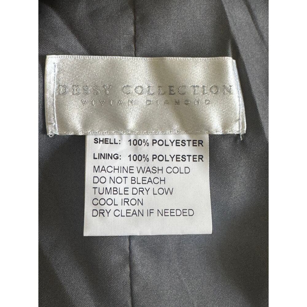 NWT Dessy Collection Vivian Diamond Open Back Sleeveless Dress Charcoal Sz 18 - Picture 6 of 9